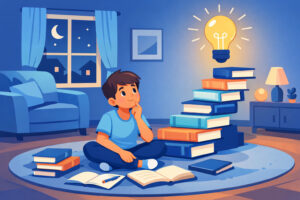 studente che riflette sui compiti a casa simbolo di apprendimento e crescita aiutostudio